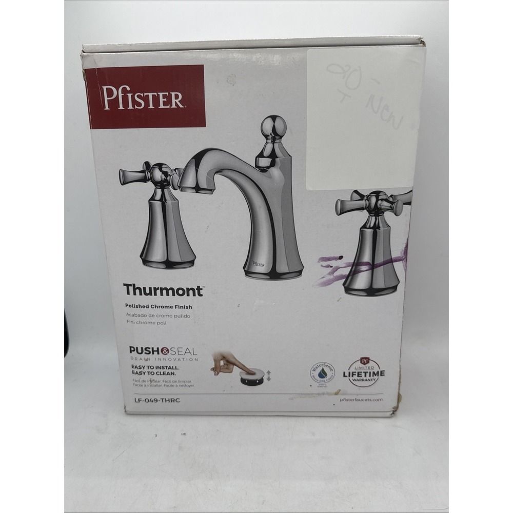 Pfister LF049-THRC Thurmont Widespread Bathroom Faucet w/ Cross Handles, Chrome